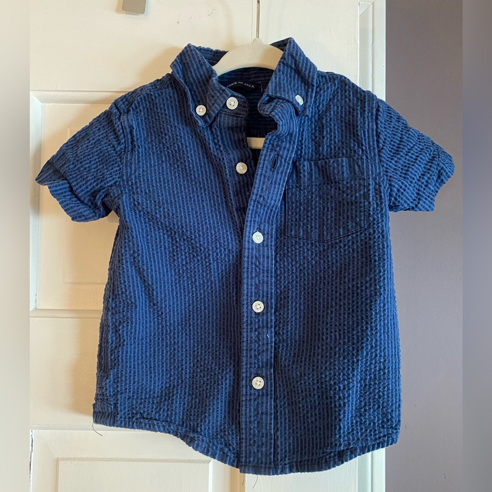 Boys 2T Janie and Jack Striped Seersucker Shirt